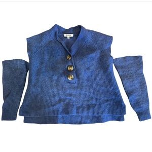 Madewell Wool 3 Piece Half Button Sweater  Removable Forearm Sleeve Womens Sz XS